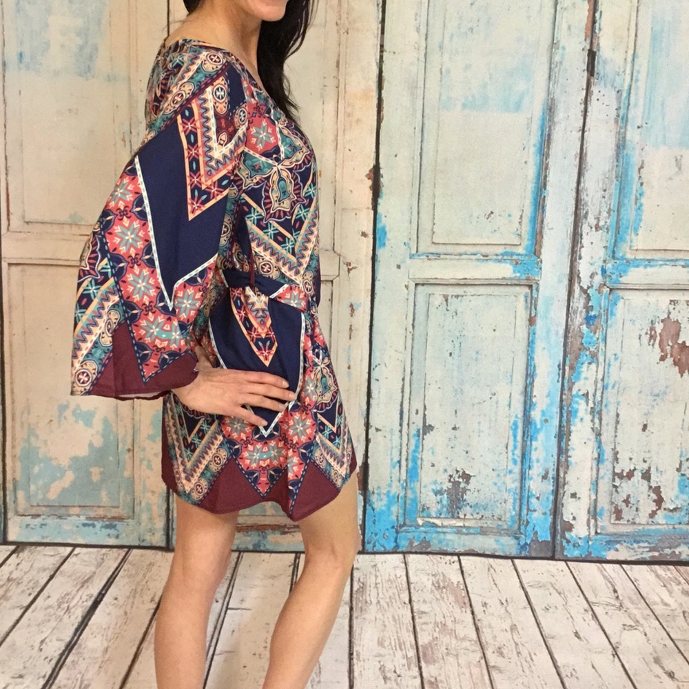 Boho Bell Sleeve Dress - Picture 2 of 4
